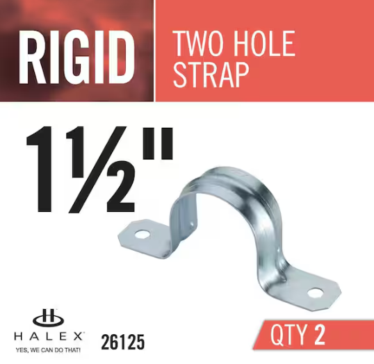 Halex 1-1/2 in. Rigid 2-Hole Conduit Straps (2-Pack)