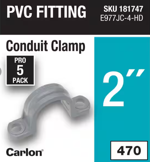 Carlon 2 in. Electrical PVC Conduit Clamp (5-Pack) (E977JC-4-HD)
