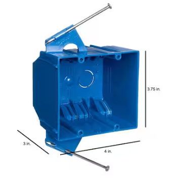 Carlon 2-Gang 32 cu. in. Blue Electrical PVC New Work Electrical Switch and Outlet Box (B232ACP)