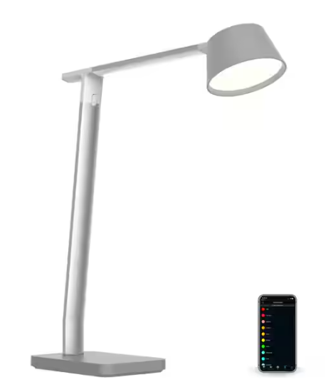 BLACK+DECKER Verve Designer Smart Desk Lamp, Works with Alexa, Auto-Circadian Mode, True White LED+16M RGB Colors, USB Charging Port