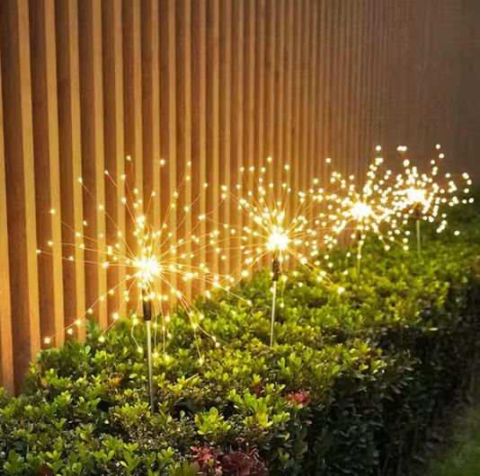Briignite LED Firework Garden Lights - 120 LEDs, Warm White, 40 Copper Wires (2-Pack)