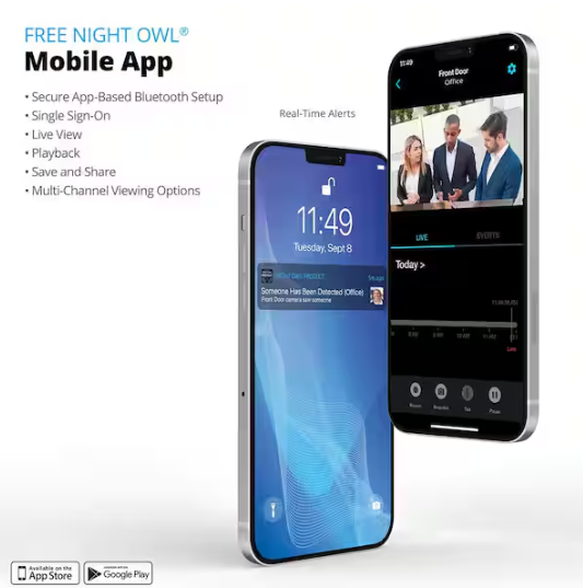 Night Owl 12-Channel 2K Wired DVR Security Camera System with 2 TB Hard Drive and 4 Wired HD Spotlight Cameras