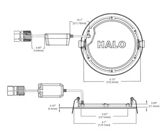 HALO QuickLink Low Voltage, 6 in. Selectable CCT 2700-5000K, 900 Lumens, Recessed Canless LED Starter Kit-6pk, 0-10V Dimmable