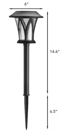 Hampton Bay- Naples Black Integrated LED Weather Resistant Outdoor Solar Path Light (4-Pack)