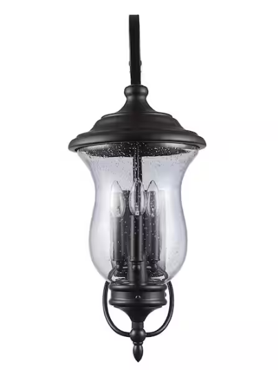 Monteaux Lighting 3-Light Bronze Extra Large Outdoor Wall Light Fixture with Clear Seeded Glass