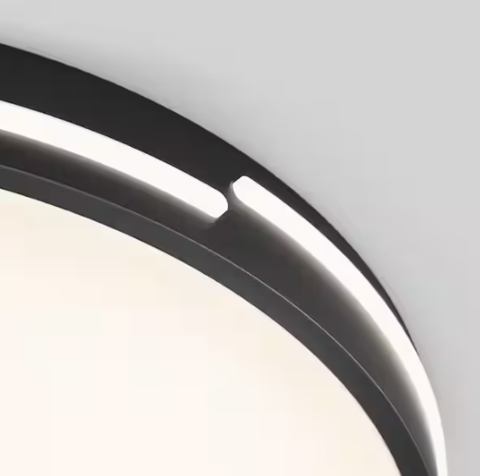 Artika Delray 15 in. 1-Light Black LED Flush Mount Ceiling Light