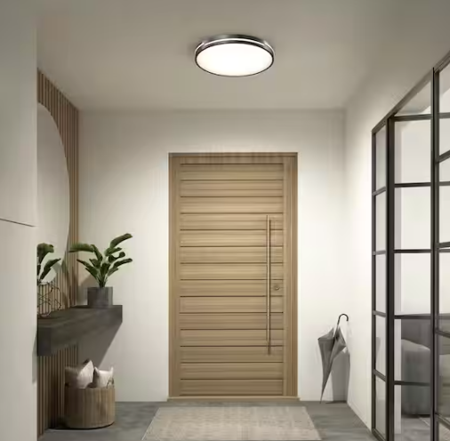 Artika Delray 15 in. 1-Light Black LED Flush Mount Ceiling Light