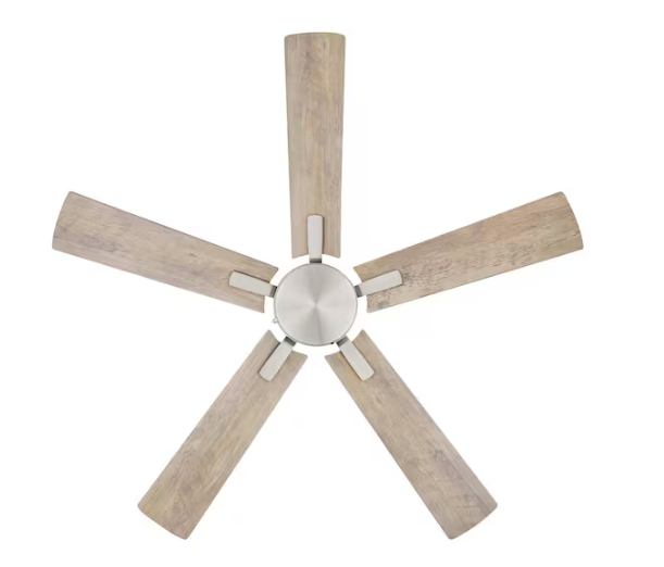 Hampton Bay Grantway 48 in. Indoor/Covered Outdoor Brushed Nickel Low Profile Ceiling Fan Without Light with Pull Chain Included