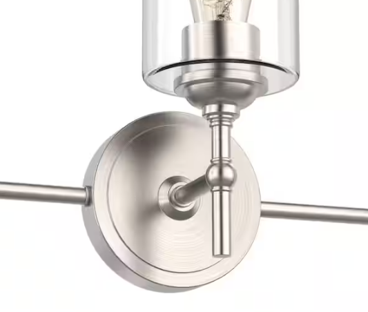Hampton Bay Ayelen 22 in. 3-Light Brushed Nickel Modern Bathroom Vanity Light