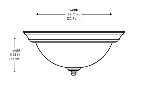 12.75 in 2-Light White Flush Mount Ceiling Light Fixture with Frosted Glass Shade (2-Pack)