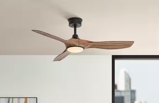 Home Decorators Collection Marlon 52 in. Integrated LED Indoor Natural Iron Ceiling Fan with Brazilian Walnut Blades and Remote Control