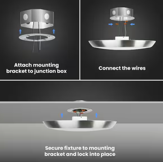 Commercial Electric 15 in. Brushed Nickel Motion Sensor Integrated LED Dimmable Selectable CCT Flush Mount Indoor Ceiling Light