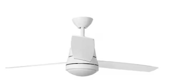 Hampton Bay Caprice 52 in. Integrated LED Indoor Matte White Ceiling Fan with Light Kit and Remote Control