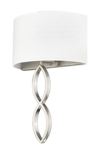 Millennium Lighting Rylee 12.8 in. 1-Light Brushed Nickel Sconce Linen