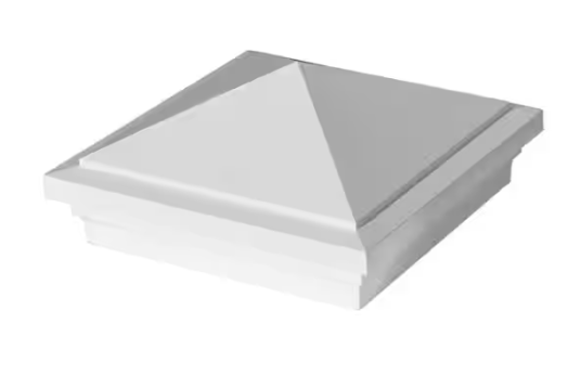 Fiberon 4 in. x 4 in.Tranquil White Integrated LED Fits Post Sleeve Hardwired Pyramid Downward Deck Post Cap Light