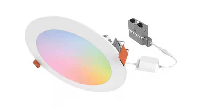 HALO HLB 6 in. Color and Tunable White Slim Canless Smart Wi-Fi LED Recessed Downlight with WiZ Pro