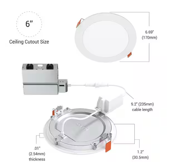 HALO HLB 6 in. Color and Tunable White Slim Canless Smart Wi-Fi LED Recessed Downlight with WiZ Pro