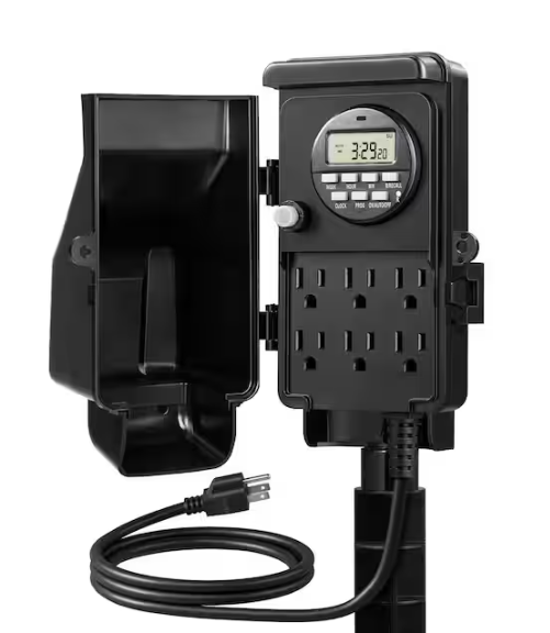 DEWENWILS Outdoor Digital Power Strip Timer, Waterproof 6 Outlet Socket with 6 ft. Cord for Garden Lights and Decorations