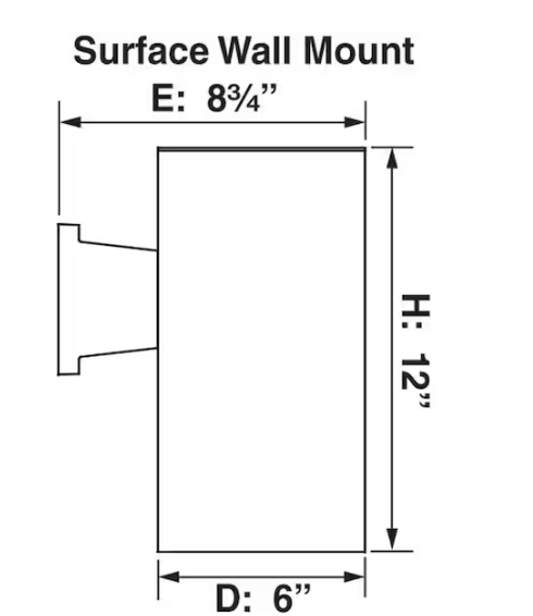 Volume Lighting 1-Light Black Aluminum Outdoor Cylinder Wall Lantern Sconce