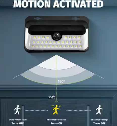 Bell + Howell 9-Watt Equivalent 600 Lumens Integrated LED Black Motion Activated Integrated LED Solar Bionic Wall Pack Light (2-Pack)