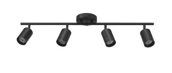 Globe Electric 2.5 ft. 4-Light Matte Black Fixed Track Lighting Kit