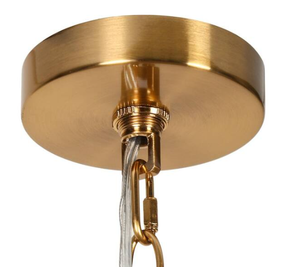 LNC Minimalist Modern 3-Light Brass Linear Chandelier with Classic Bell Clear Glass Shades Island Pendant for Dining Room