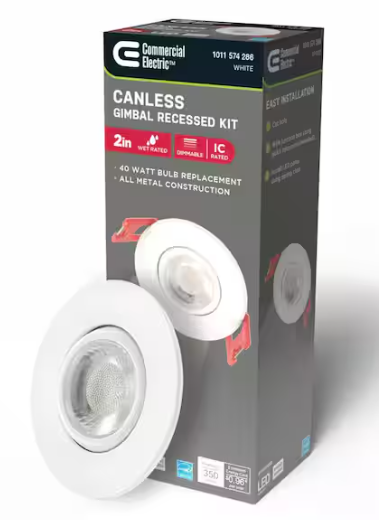 Commercial Electric Specialty Elite 2 in. LED Gimble Canless Recessed Light, Adjustable CCT