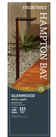 Hampton Bay Glenwood 151 Lumen Oil Rubbed Bronze Integrated LED Low Voltage Outdoor Landscape Path Light