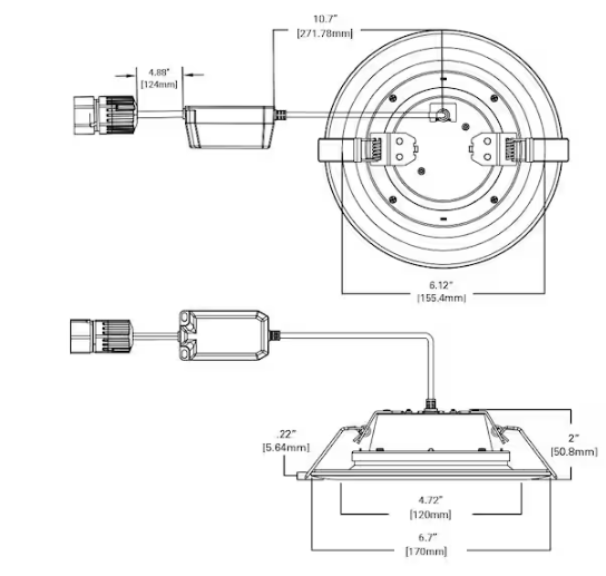 HALO QuickLink Low Voltage, 6 in. Selectable CCT 2700-5000K, 600 Lumens, Recessed Canless LED Accessory Downlight, Dimmable