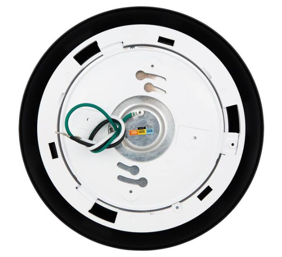 Commercial Electric 8 in. Twist Lift Round LED Flush Mount with Night Light and Extra Black Trim 800 Lumens Adjustable CCT
