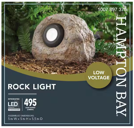 Hampton Bay 327 Lumen Low Voltage Integrated LED Specialty Weather Resistant Outdoor Rock Spot Light
