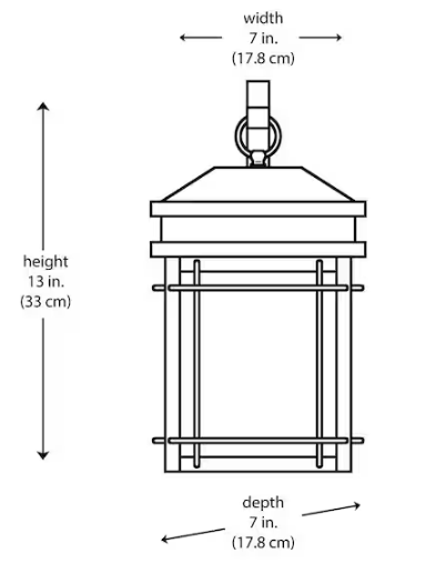 Hampton Bay Broward 13 in. 1-Light Black Outdoor Hardwired Wall Lantern Sconce Light Fixture with Clear Glass