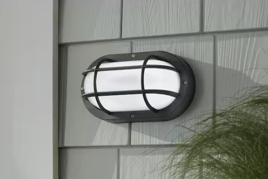 8.3 in. Black Integrated LED Outdoor Bulkhead Light with CCT Adjustable White Light from 3000K, 4000K, 5000K