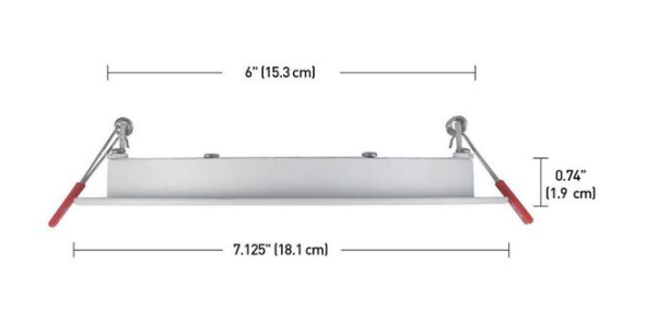 Commercial Electric 6 in. Premium Series Integrated LED Adjustable CCT 2-Level Lumen Select, Baffle Canless Recessed Light, White
