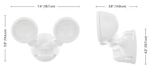 Defiant 180° White Motion Sensing Security Light Wired Outdoor 2-Head LED Flood Light 1000 Lumens