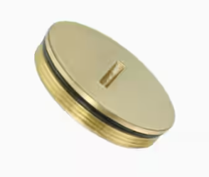 Leviton Replacement Screw Cap with O-Ring for Duplex Outlet Floor Box, Brass 25249-CAP
