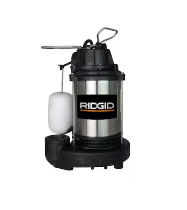 RIDGID 1/3 HP Stainless Steel Dual Suction Submersible Sump Pump