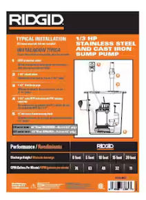 RIDGID 1/3 HP Stainless Steel Dual Suction Submersible Sump Pump