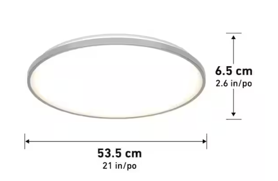 Artika Europa 21 in. Silver LED 3CCT Flush Mount Ceiling Light with Night Light Preset and Remote Included