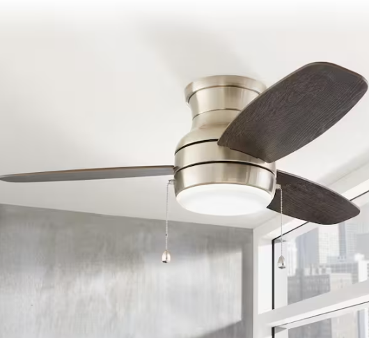 Home Decorators Collection Ashby Park 44 in. White Color Changing Integrated LED Brushed Nickel Ceiling Fan with Light Kit and 3 Reversible Blades