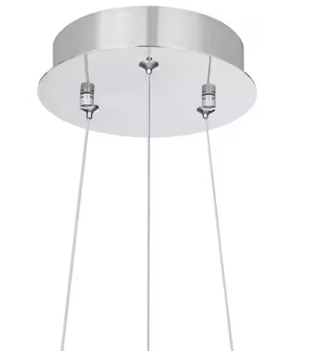 Home Decorators Collection Wesley Park 100-Watt Integrated LED Chrome Pendant Hanging Light with Clear Round Acrylic Ring Shade