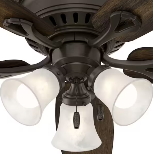 Hunter Oakhurst 52 in. LED Indoor Low Profile New Bronze Ceiling Fan with Light Kit