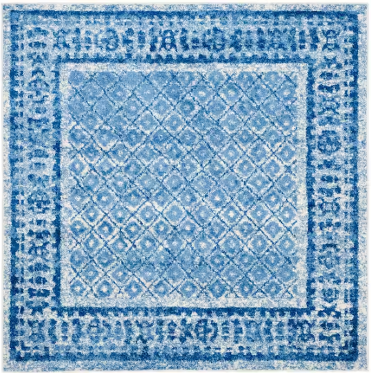 SAFAVIEH Adirondack Silver/Blue 8 ft. x 8 ft. Square Border Area Rug