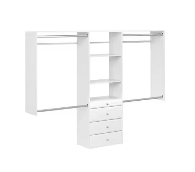 Closet Evolution Ultimate 60 in. W - 96 in. W Tower Wall Mount 6-Shelf Wood Closet System