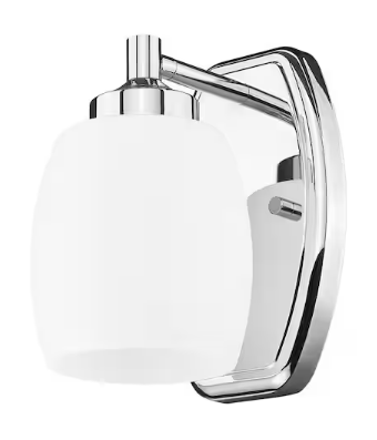 Shop Filament Design Kendrick 1-Light Chrome Wall Sconce with Matte Opal Glass Shade