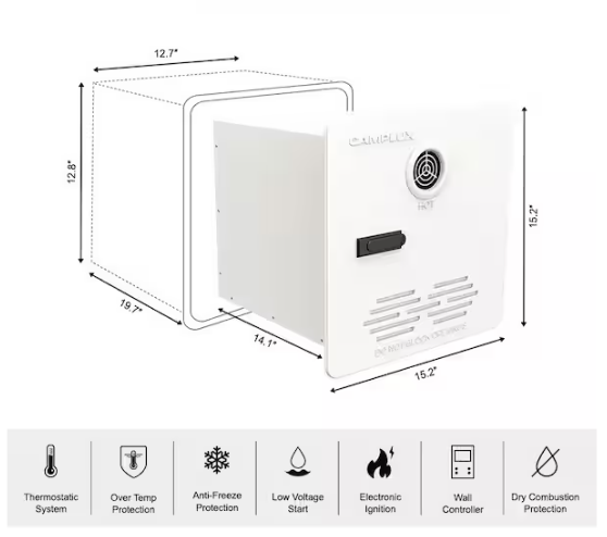 CAMPLUX Pro 10, 65,000 BTU Max 3.9 GPM RV Propane Tankless Water Heater with Door and 2 Years Warranty