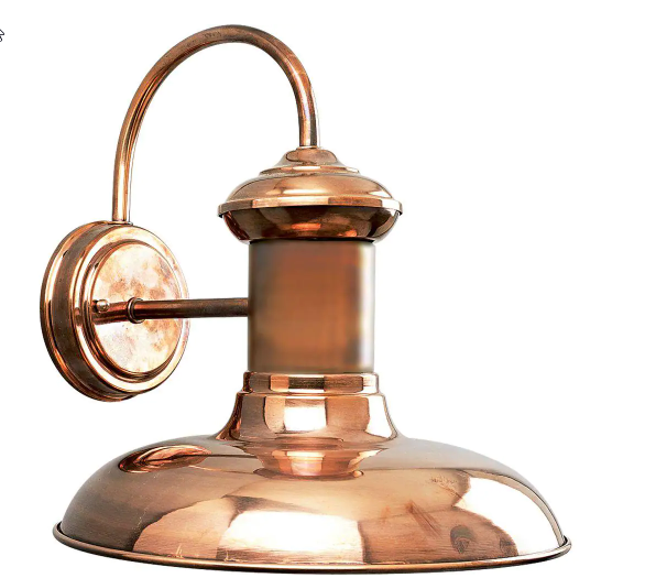 Brookside Collection 10 in.1-Light Solid Copper Farmhouse Outdoor Medium Wall Lantern Light