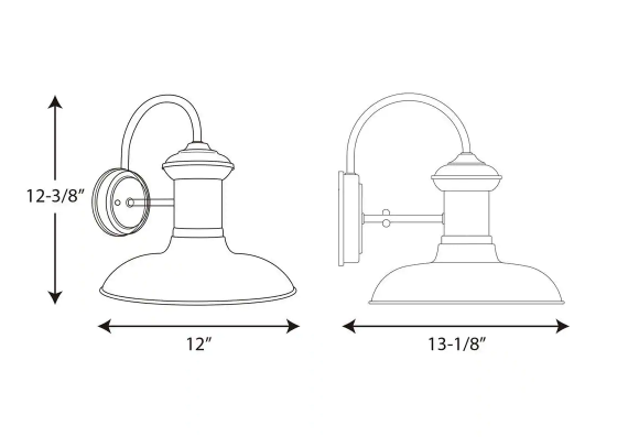 Brookside Collection 10 in.1-Light Solid Copper Farmhouse Outdoor Medium Wall Lantern Light