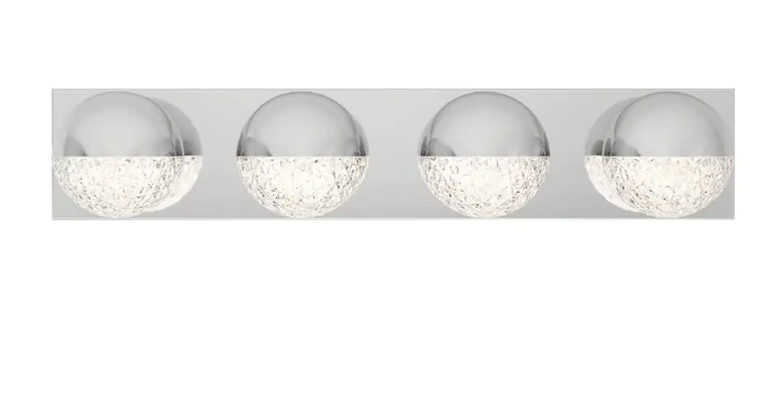 Artika - Carat 27 in. 4-Light Chrome LED Modern Bath Vanity Light Bar for Bathroom