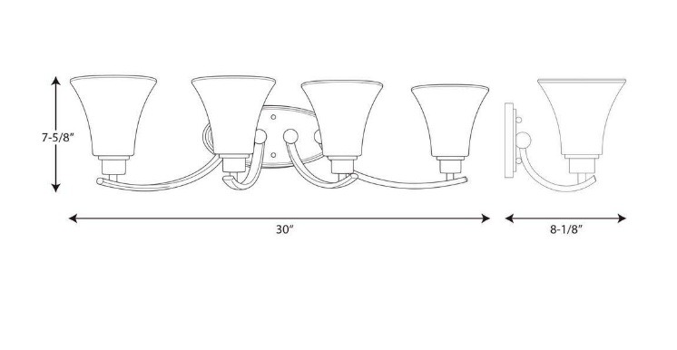 Joy Collection 4-Light Antique Bronze Etched White Glass Traditional Bath Vanity Light (Progress Lighting)